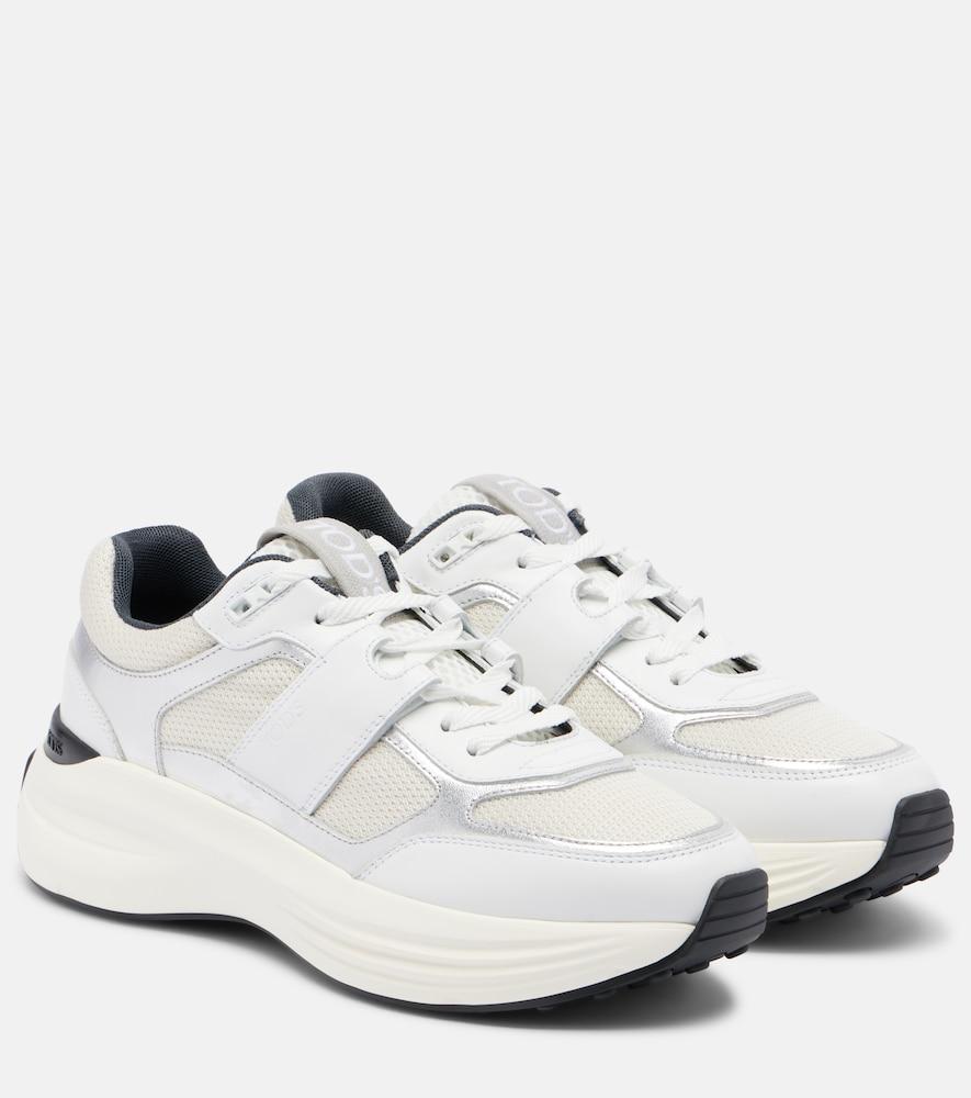tod's leather-trimmed sneakers