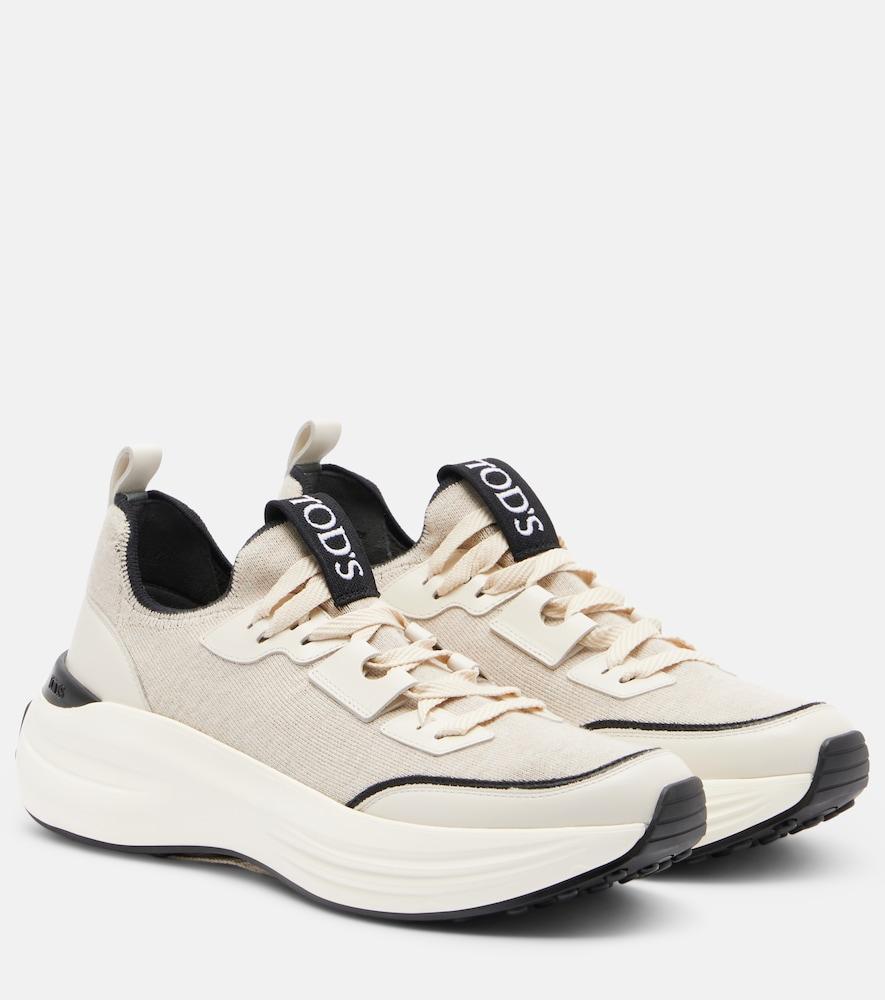 tod's leather-trimmed sneakers