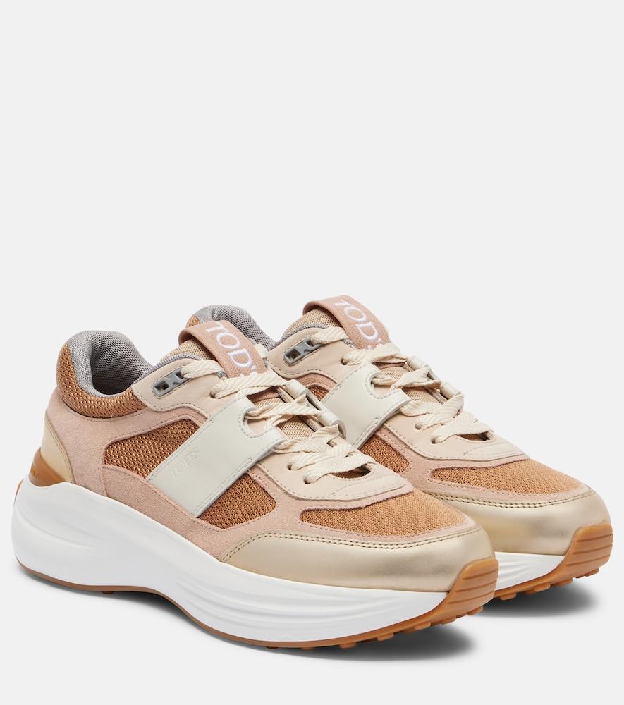 tod's leather-trimmed sneakers