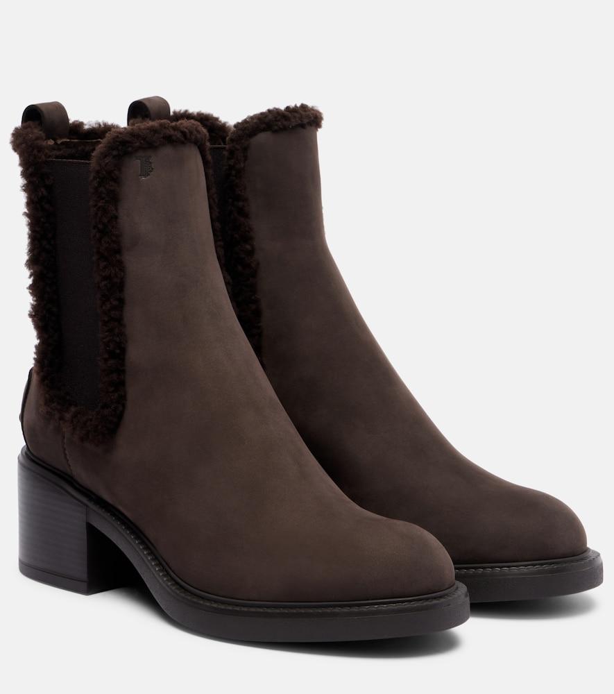 tod's shearling-lined leather chelsea boots