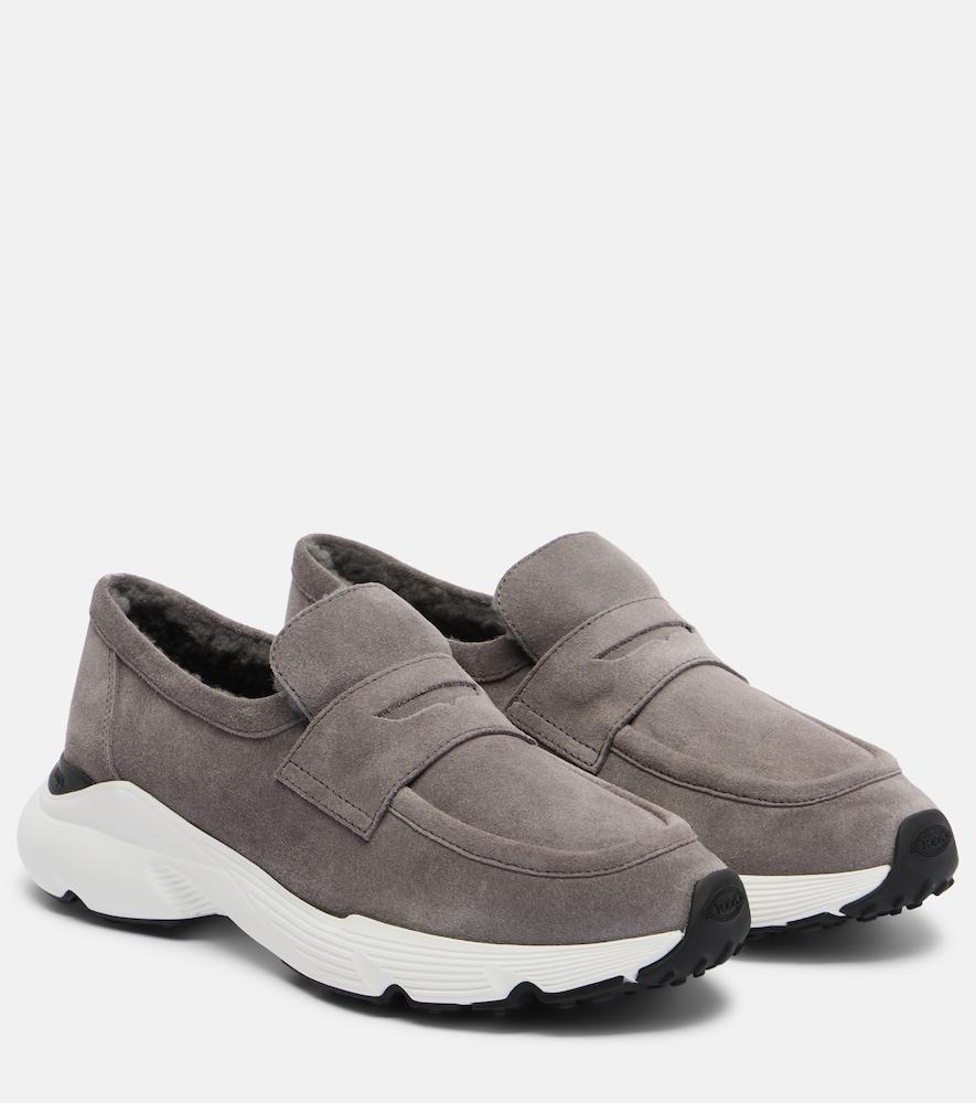 tod's shearling-lined leather slip-on shoes