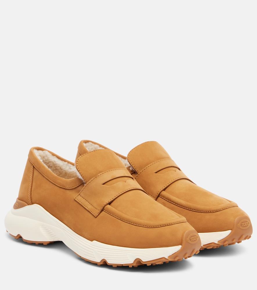 tod's shearling-lined suede sneakers