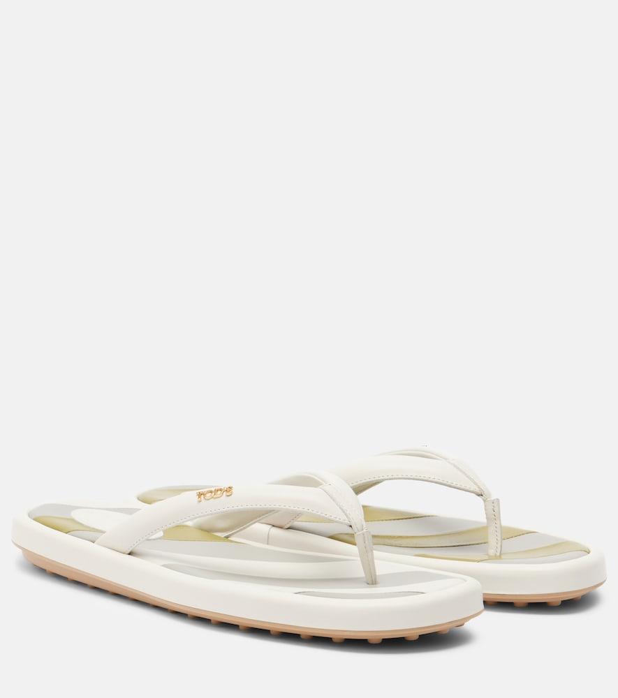 tod's striped leather thong sandals