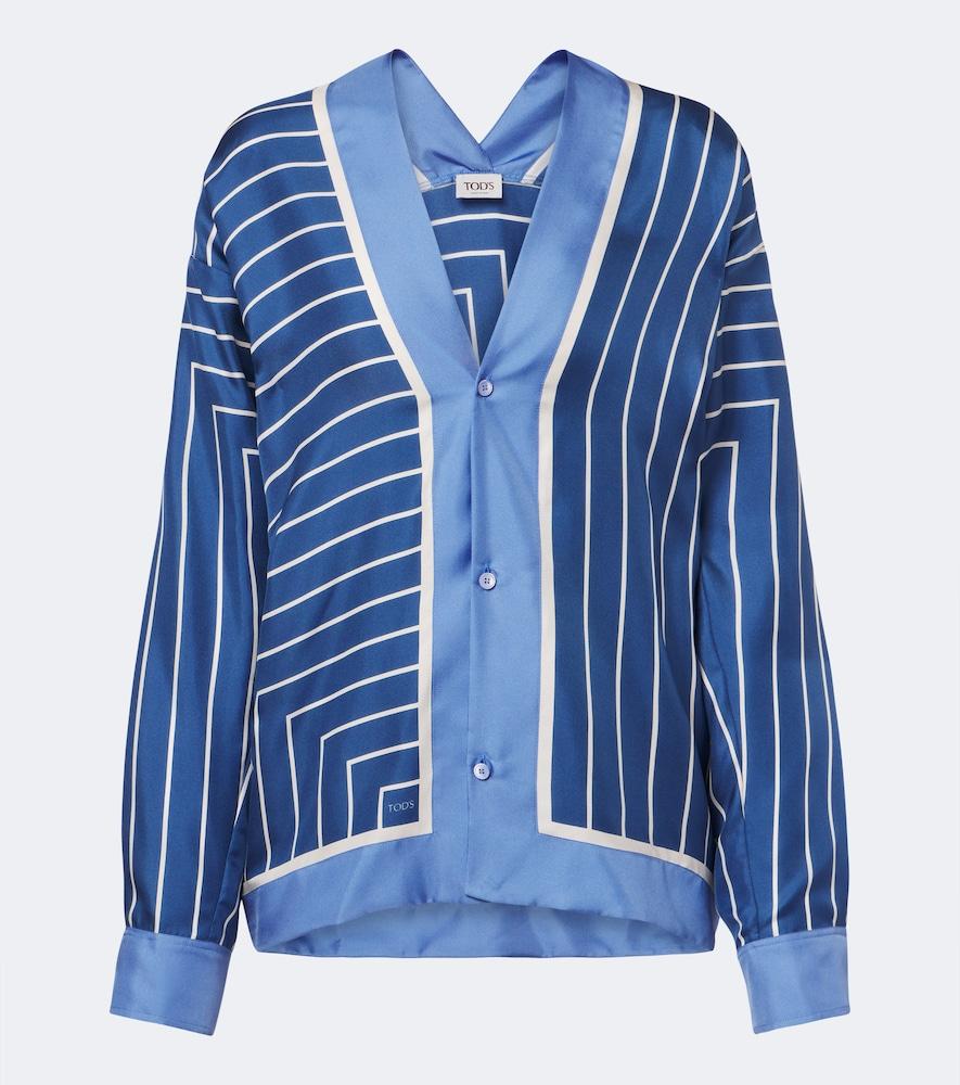 tod's striped silk shirt