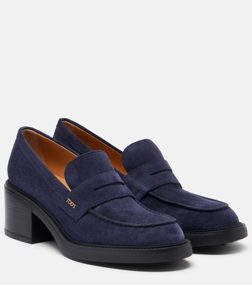 tod's suede loafer pumps