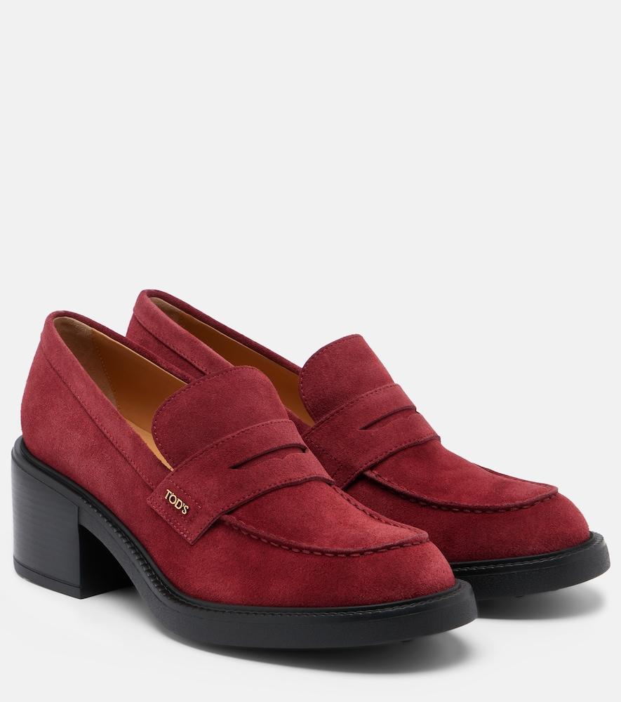 tod's suede loafer pumps