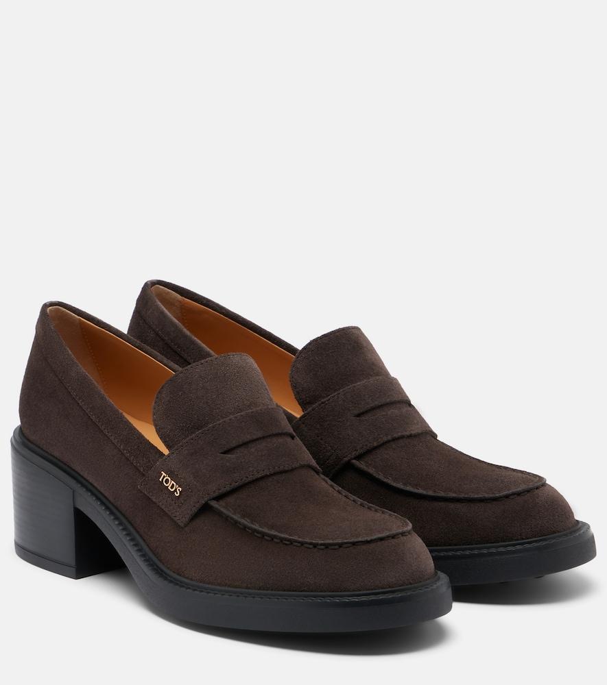 tod's suede loafer pumps