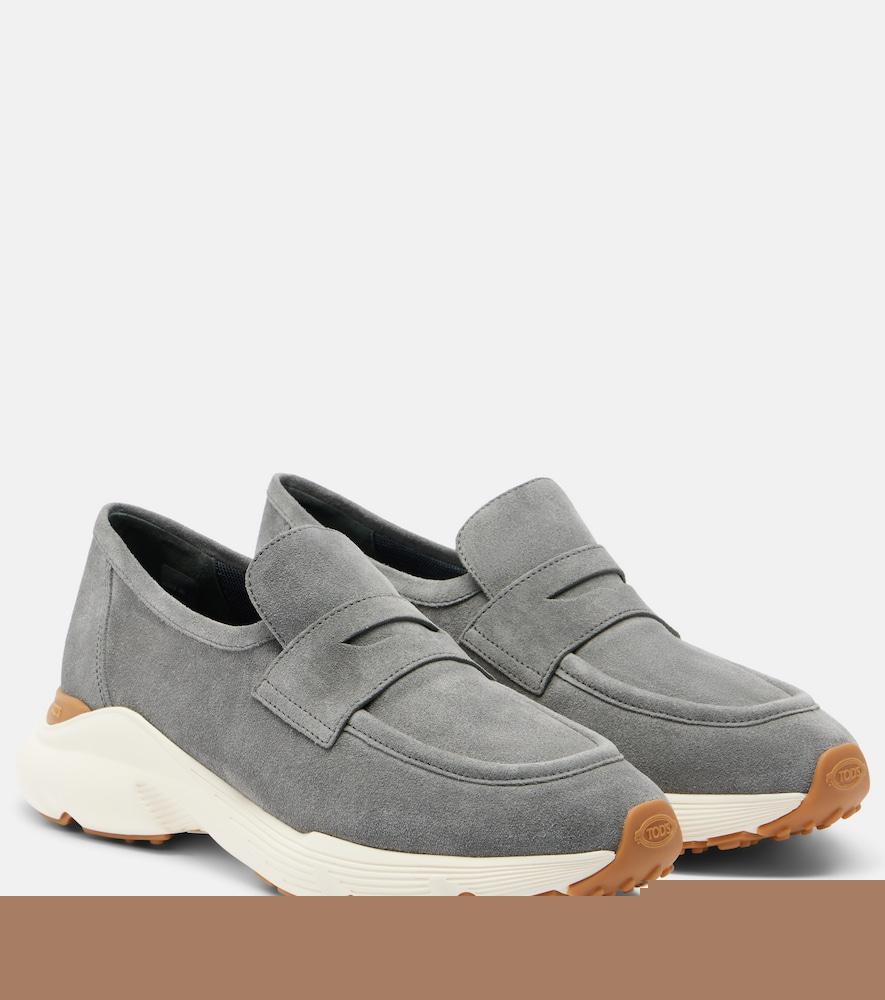 tod's suede penny loafers
