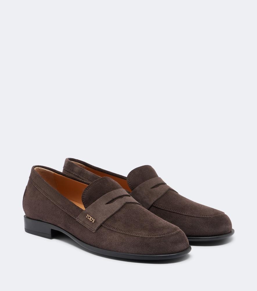 tod's suede penny loafers