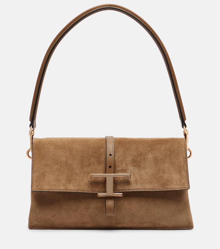 tod's t timeless small suede shoulder bag