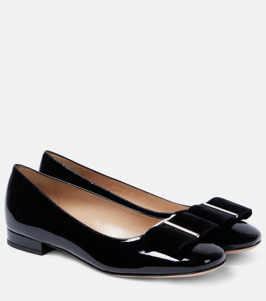 tom ford audrey bow-detail patent leather ballet flats