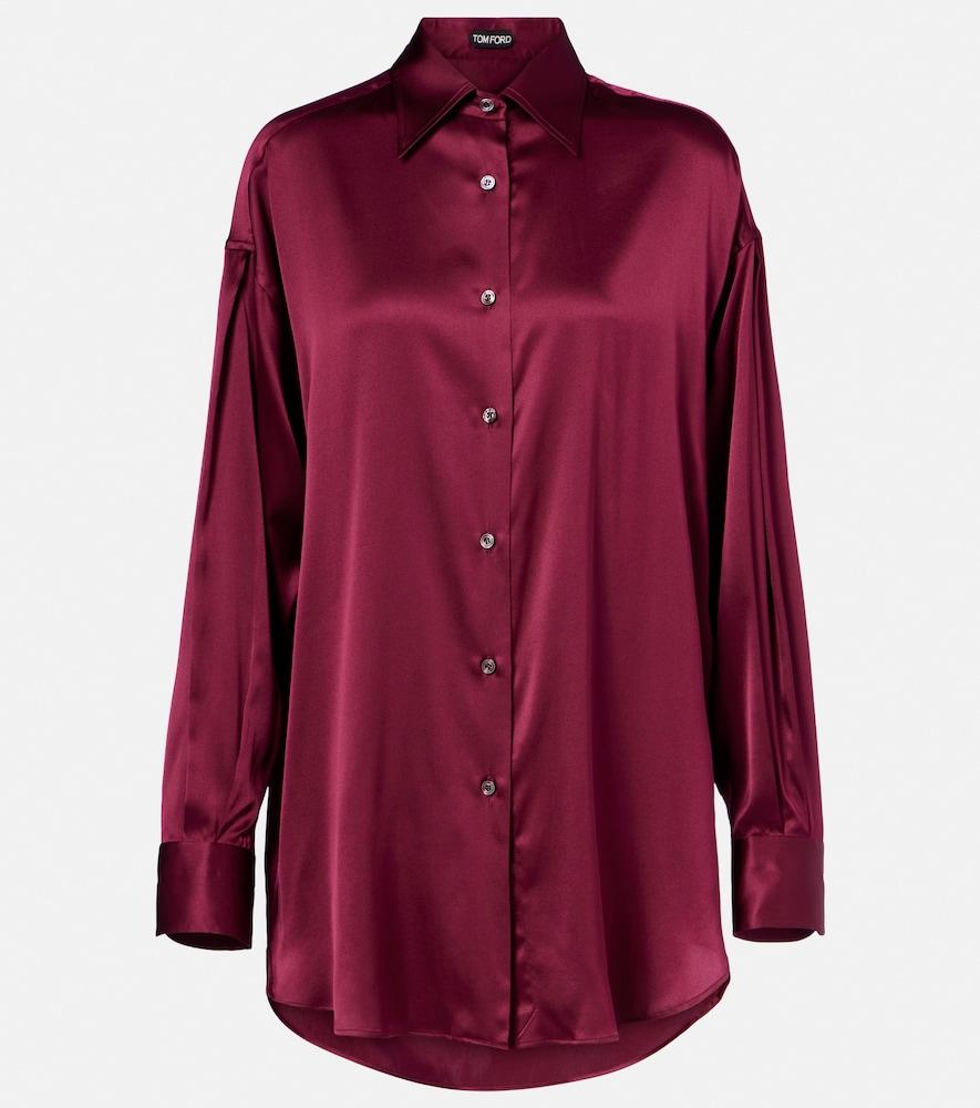 tom ford silk-blend satin shirt
