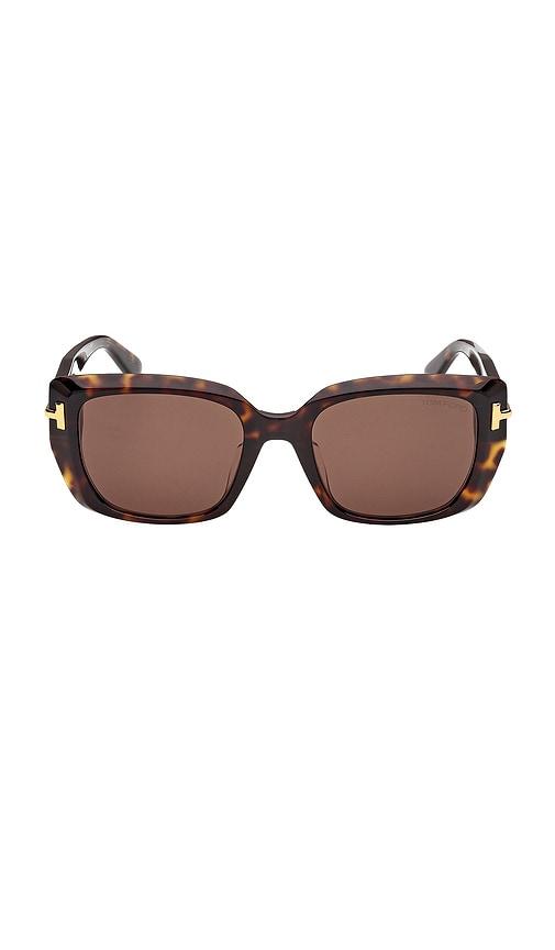 tom ford square sunglasses in brown.