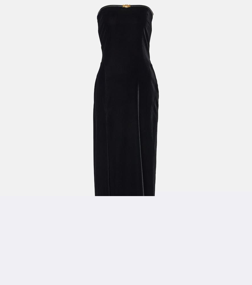 tom ford strapless velvet gown