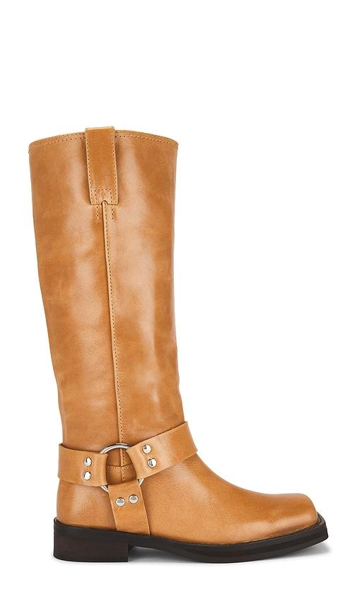 tony bianco biker boot in cognac. - size 6 (also in 9)
