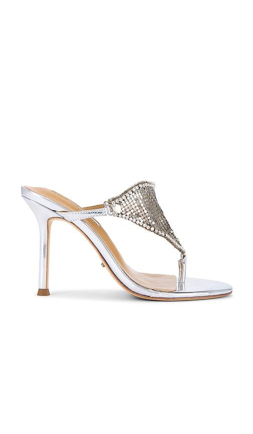 tony bianco demure heel in metallic silver. - size 5.5 (also in 8)