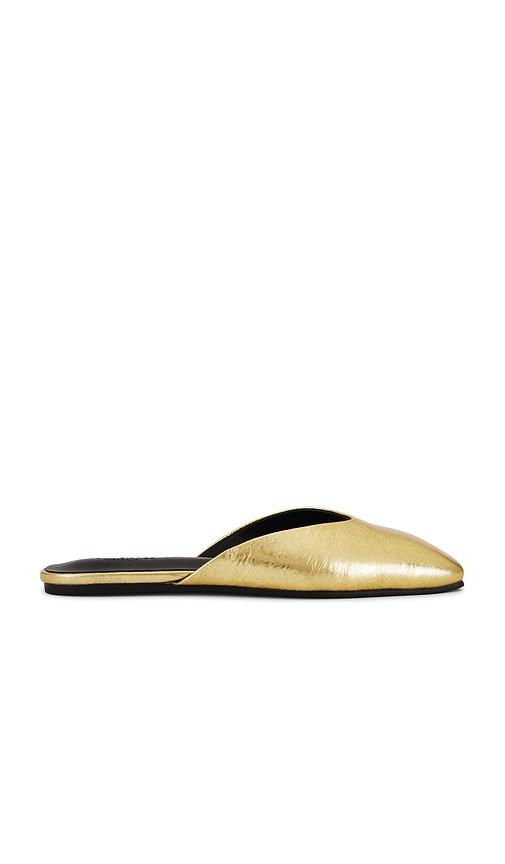 tony bianco harry flat in metallic gold. - size 5 (also in 6, 6.5)