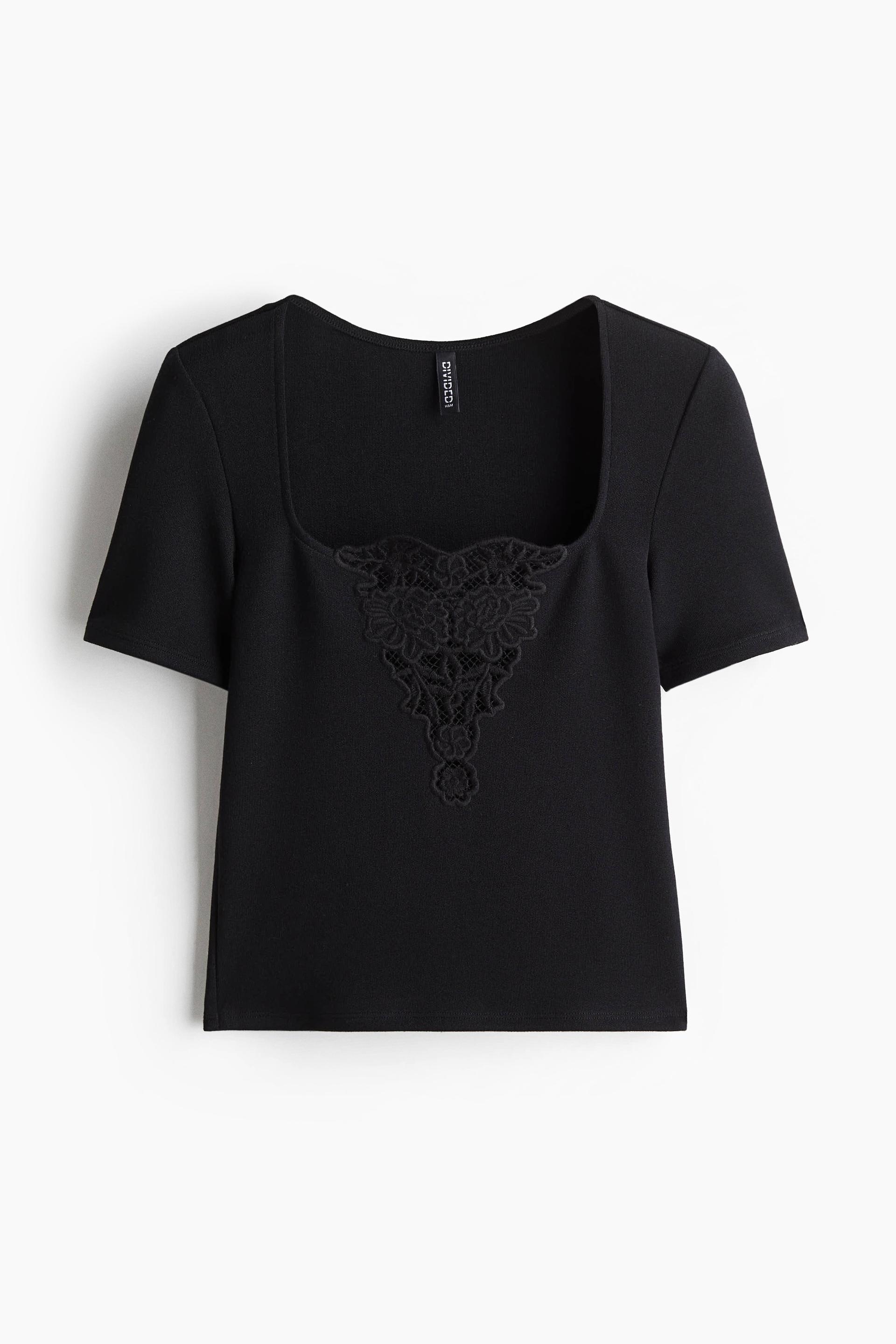 top with eyelet embroidered detail