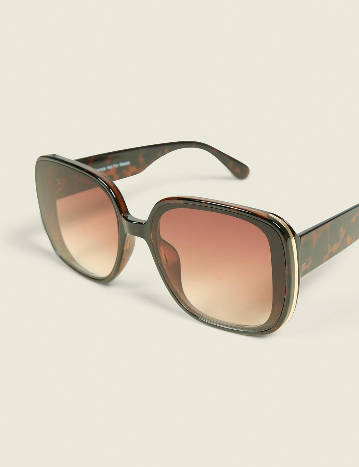 tortoiseshell print square sunglasses