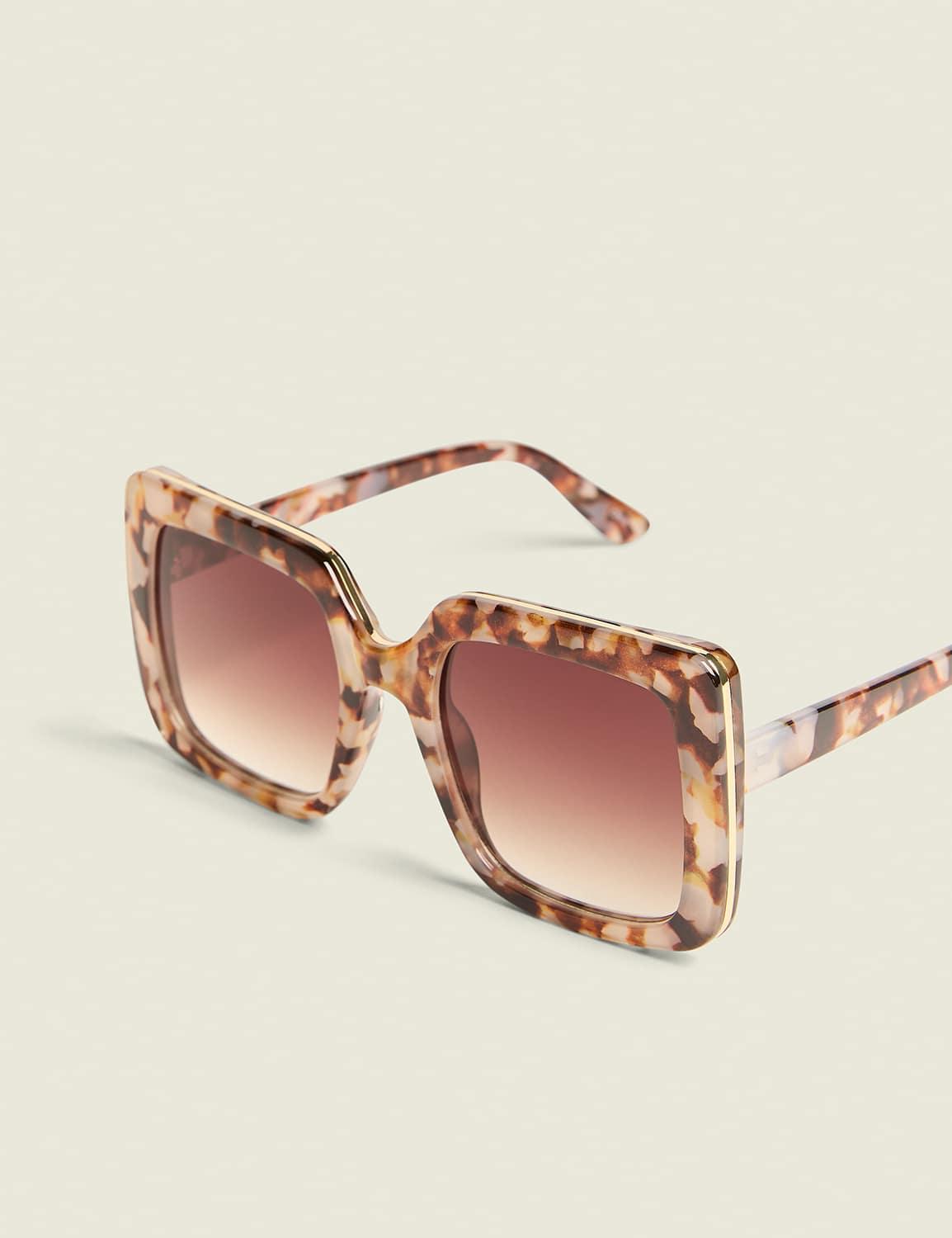 tortoiseshell print square sunglasses