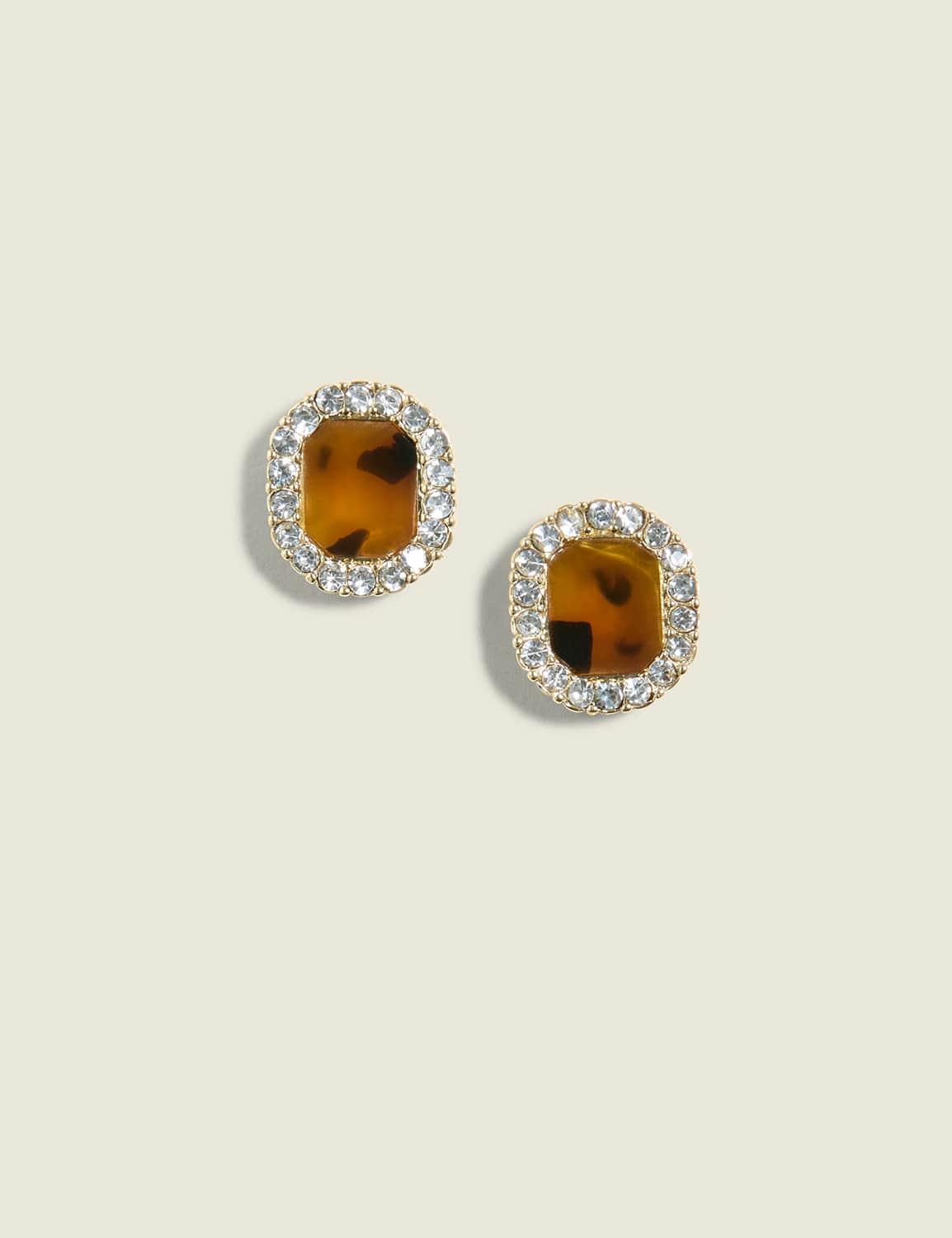tortoiseshell print stud earrings