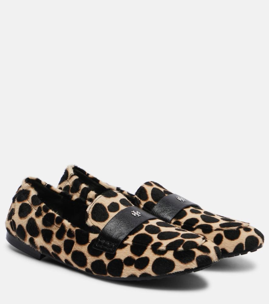 tory burch ballet leopard-print calf hair loafers