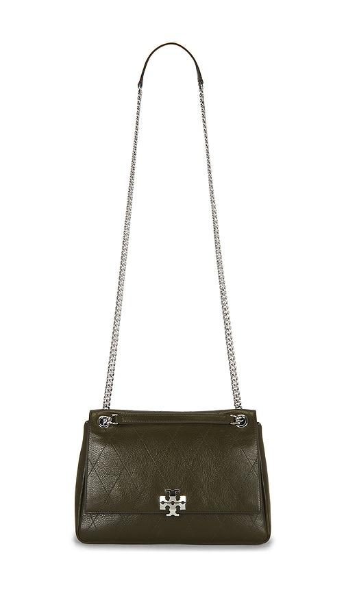 tory burch charlie quilted shoulder bag in olive.