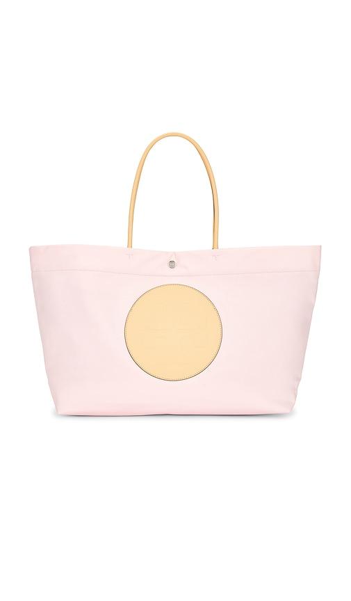 tory burch ella twist tote in blush.