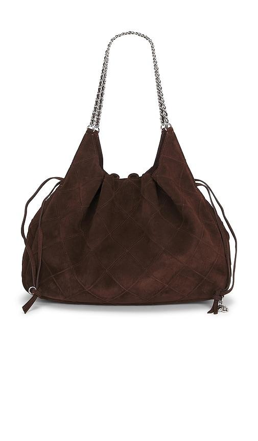 tory burch fleming suede large tote bag in chocolate.