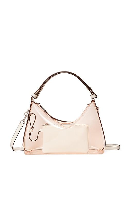 tory burch mellow clear shoulder bag in pink,white.