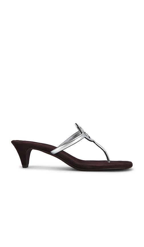 tory burch milller square toe sandal in metallic silver, black, grey. - size 10 (also in 6, 6.5, 7, 7.5, 8, 8.5, 9, 9.5)