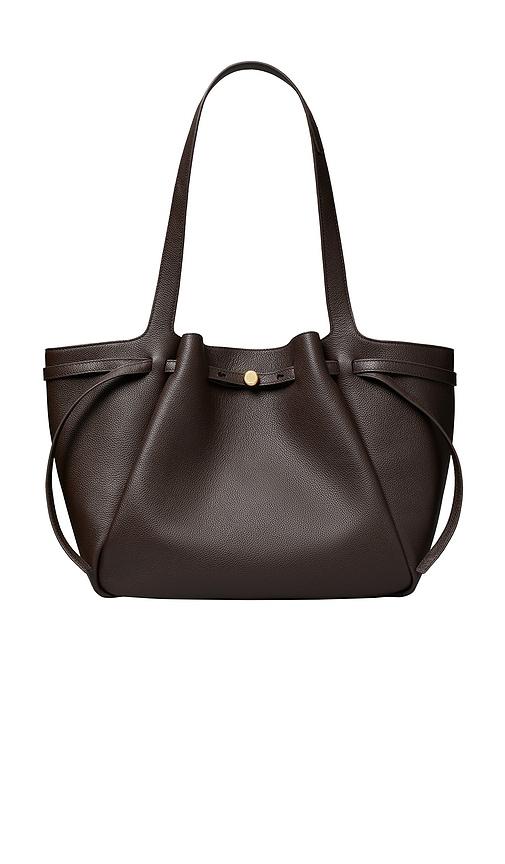 tory burch romy tote in chocolate.