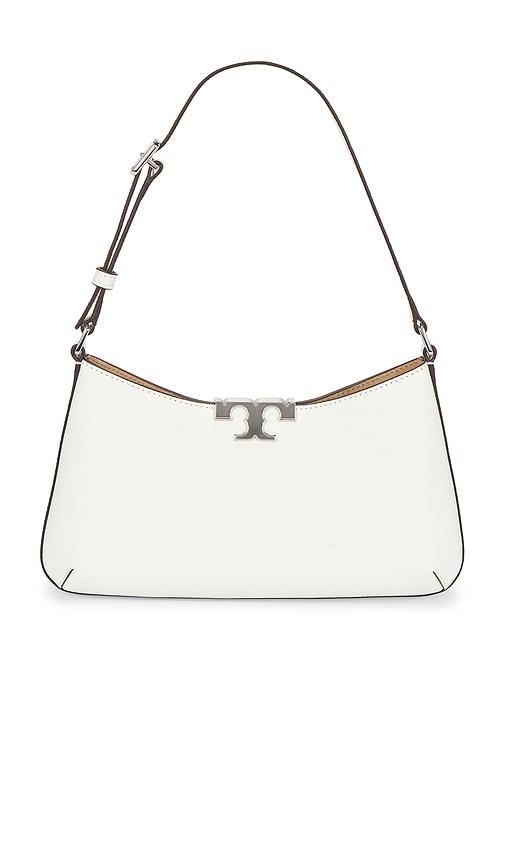 tory burch soft slim shoulder bag in white.