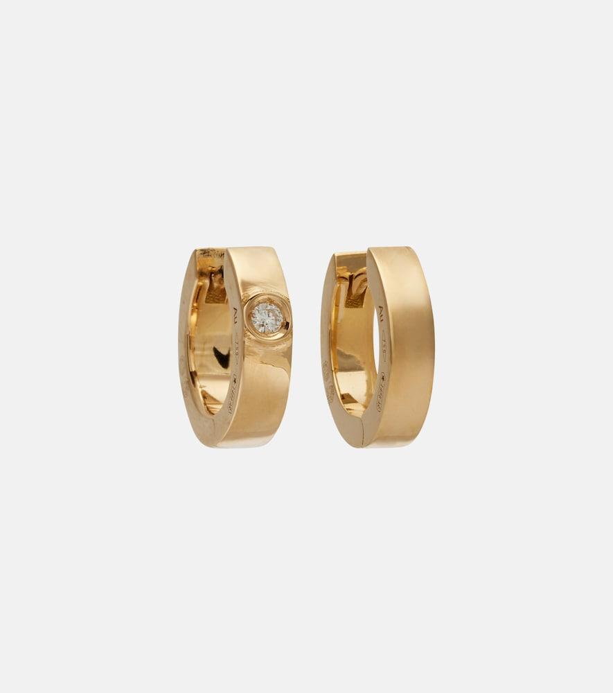 toteme 18kt gold hoop earrings with diamond