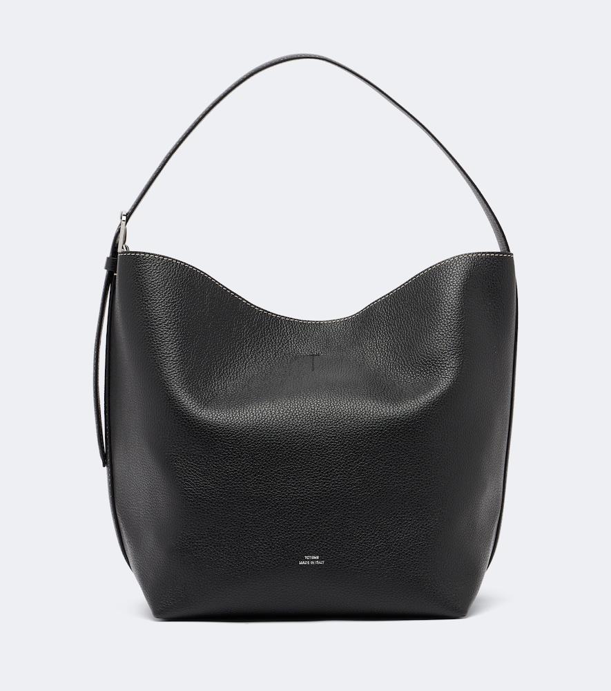 toteme belted medium leather shoulder bag