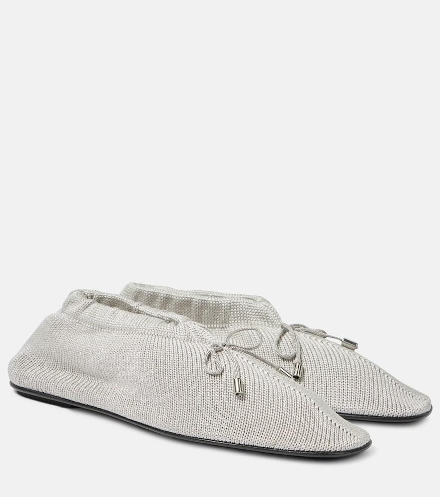 toteme bow-detail crochet flats