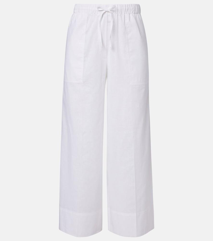 toteme cotton and linen wide-leg pants