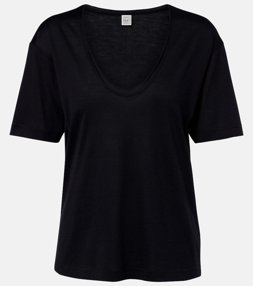 toteme cotton and silk jersey t-shirt