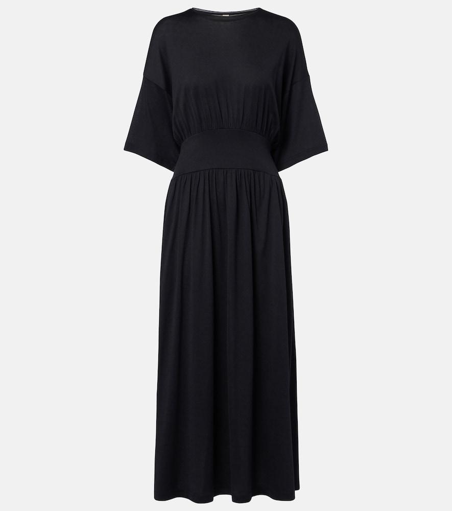 toteme cotton and silk midi dress