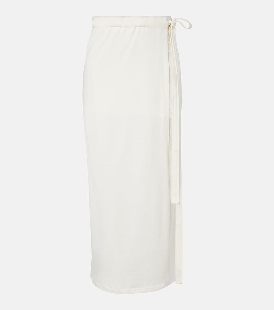 toteme cotton and silk wrap skirt
