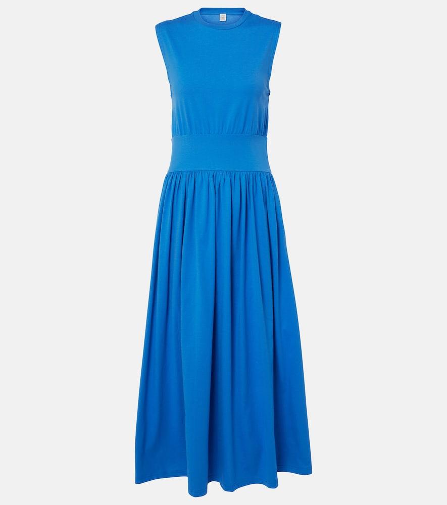 toteme cotton jersey midi dress