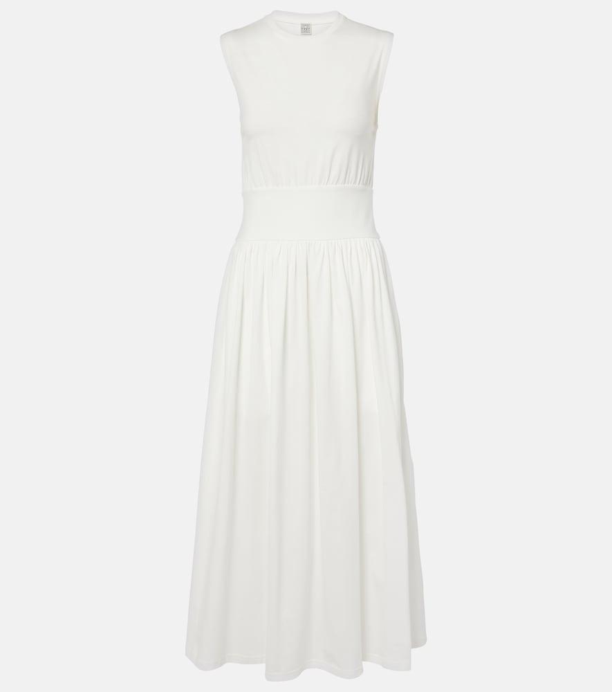 toteme cotton jersey midi dress