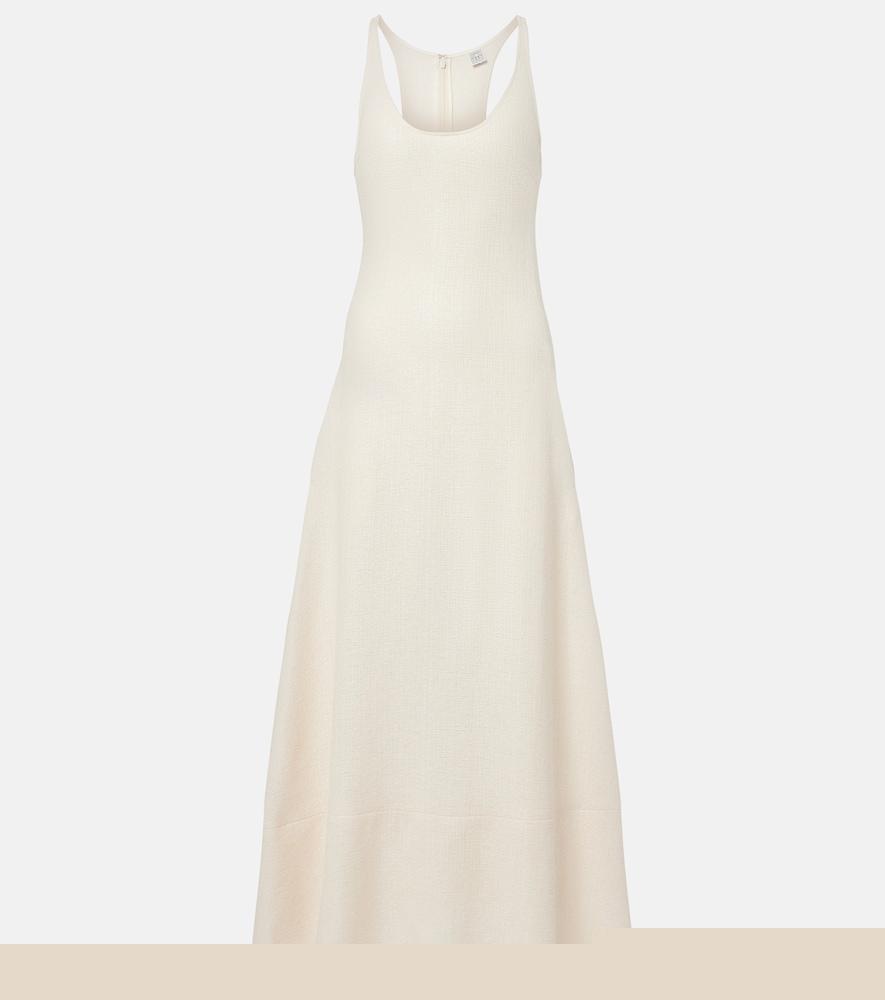 toteme cotton tweed maxi dress