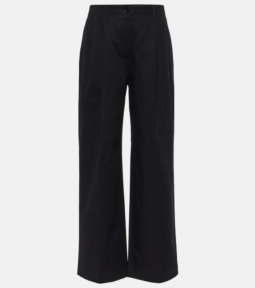 toteme cotton twill wide-leg pants