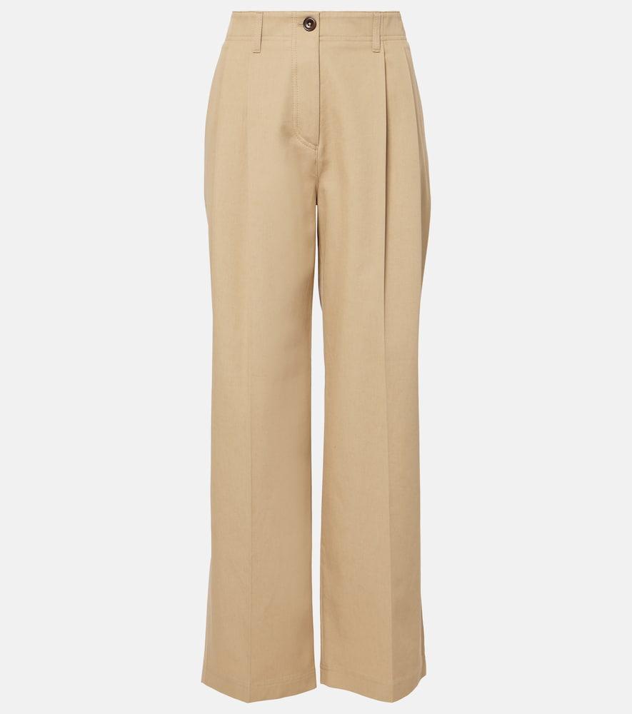 toteme cotton wide-leg pants