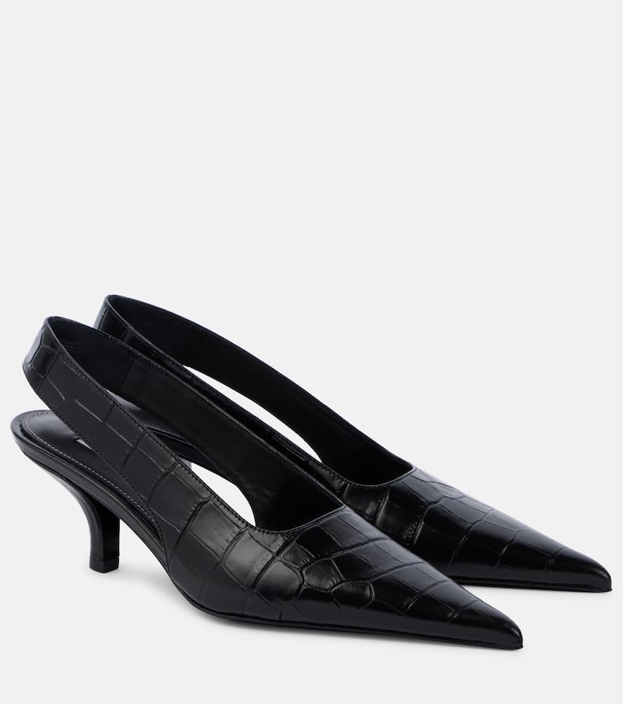 toteme croc-effect leather slingback pumps