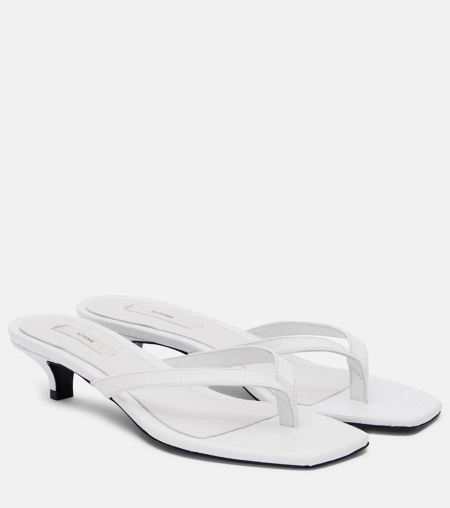 toteme croc-effect leather thong sandals