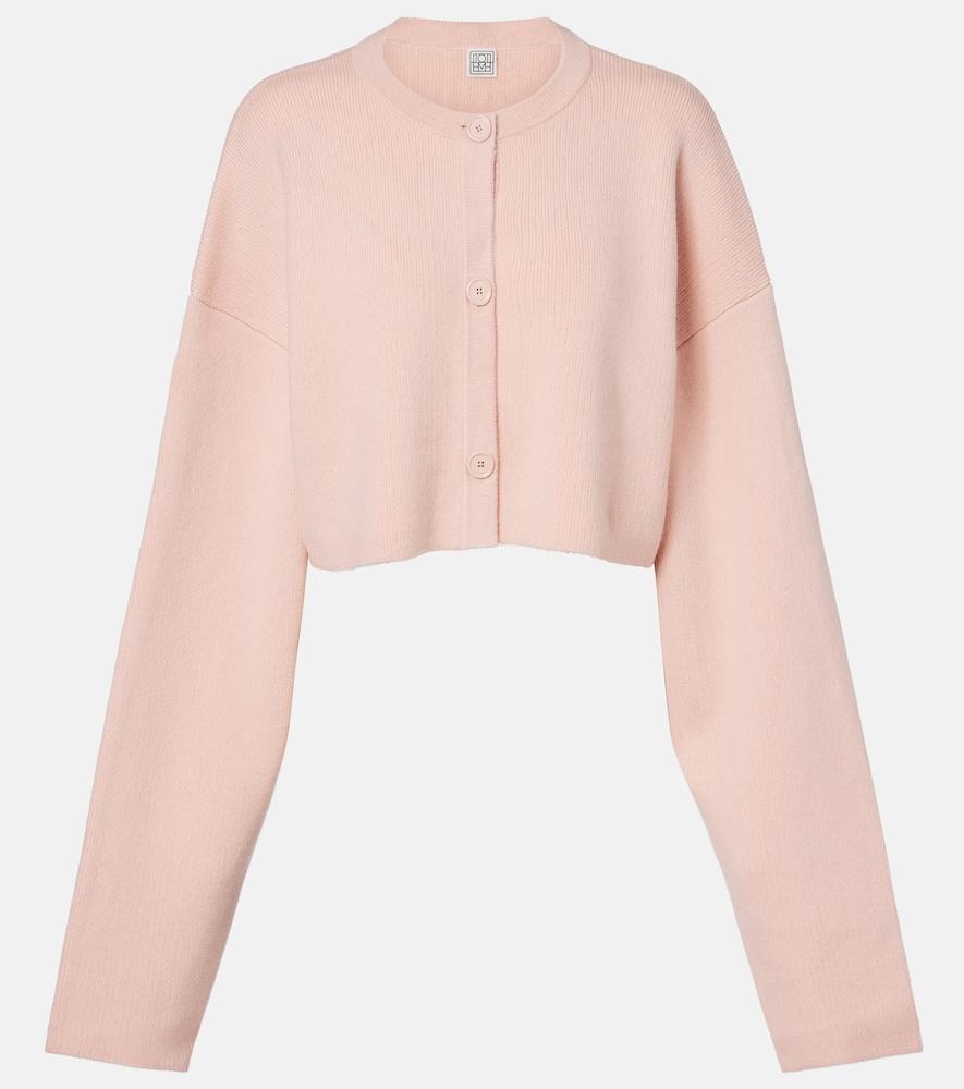 toteme cropped wool-blend cardigan