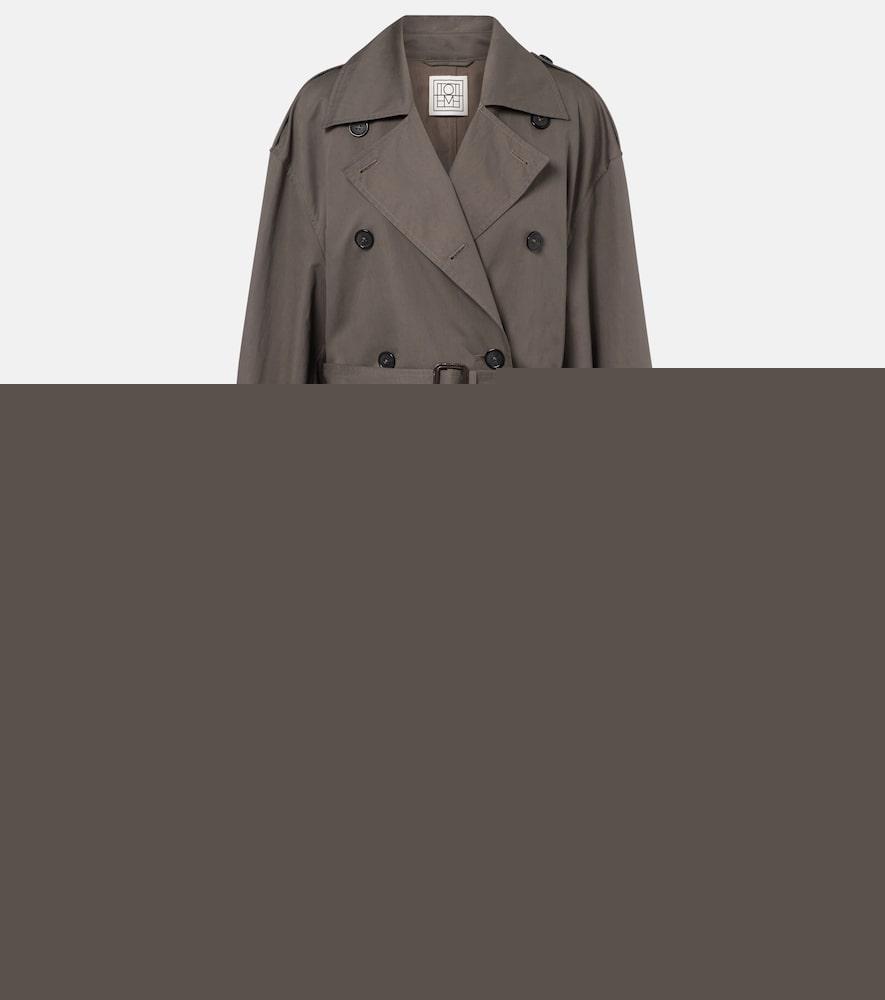 toteme double-breasted cotton-blend trench coat
