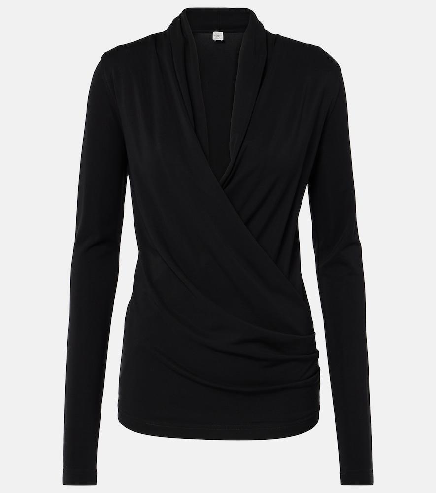 toteme draped jersey top